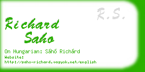 richard saho business card